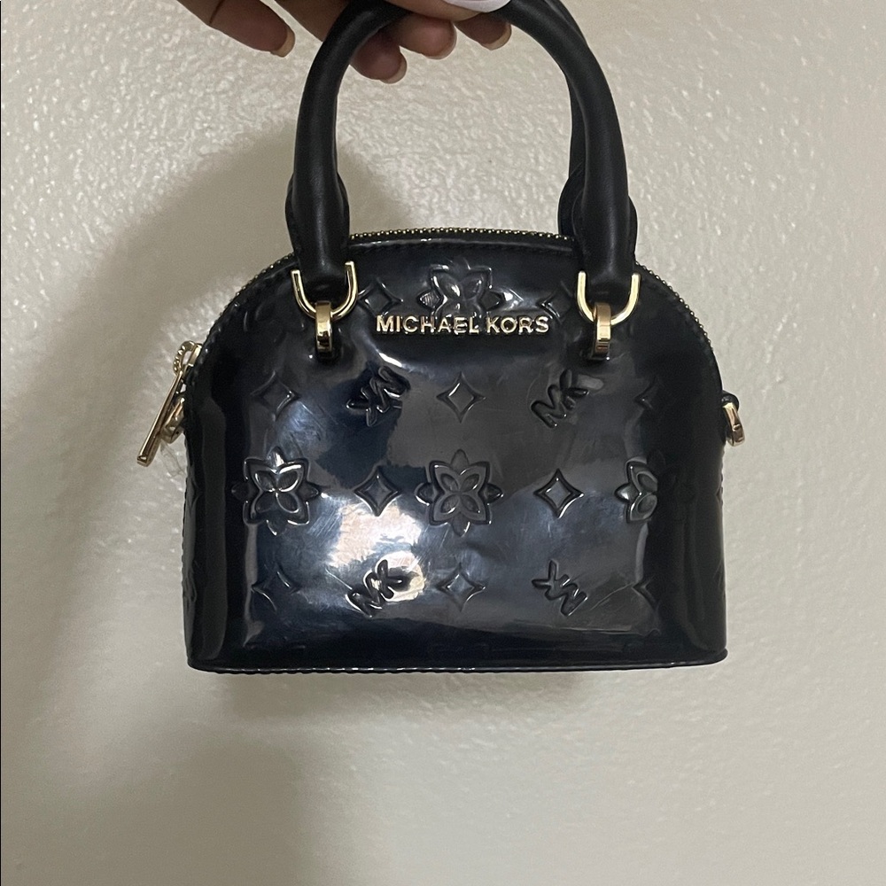 Michael Kors Black Mini Bag with Gold Accents